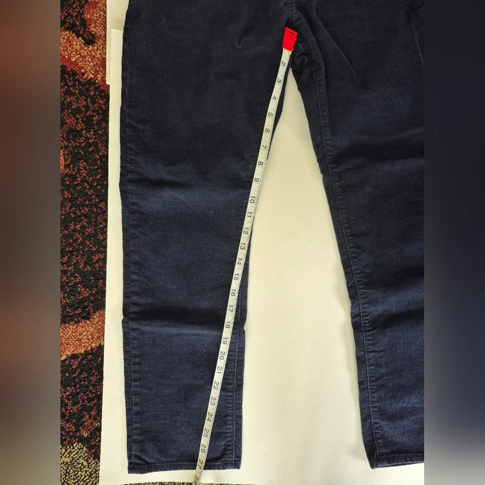 J. Crew Men's Pants Navy Blue Corduroy Flex Slim Size 34 X 30